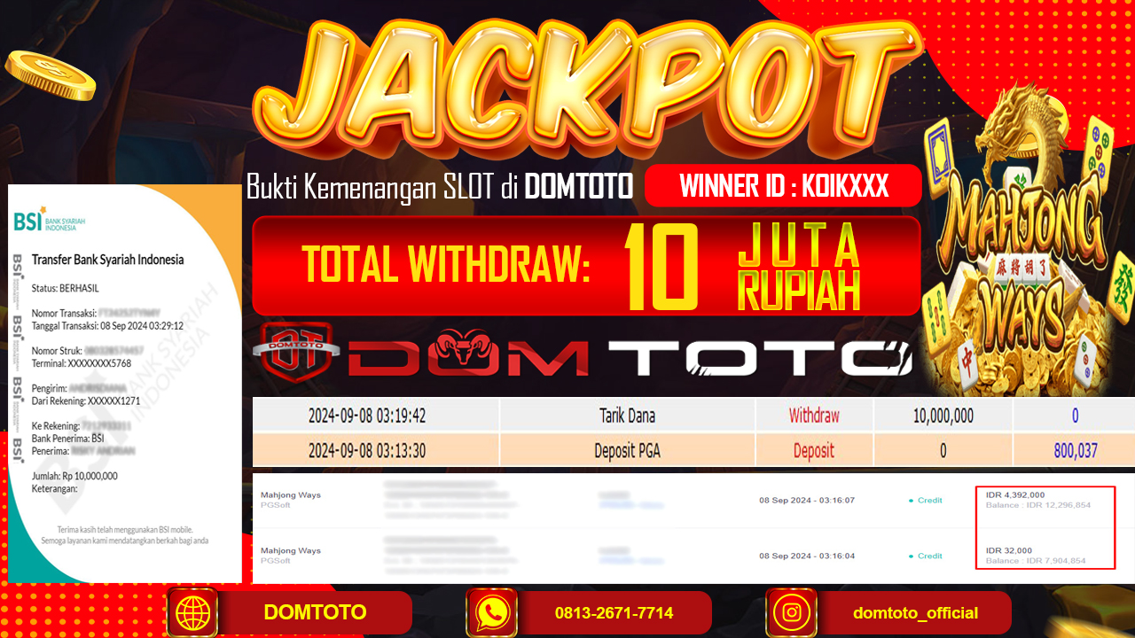 JACKPOT SLOT MAHJONG WAYS  08 SEPTEMBER2024